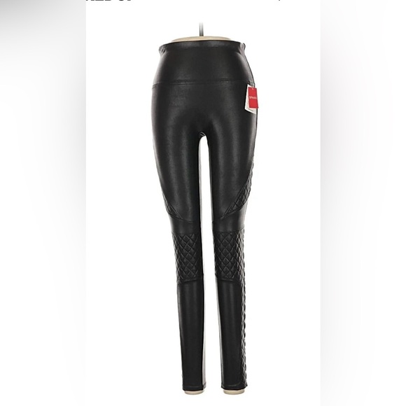 SPANX Faux Leather Quilted Puff Leggings - Picture 1 of 6